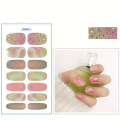 Pink Coffin Press On Nails with Flower Design