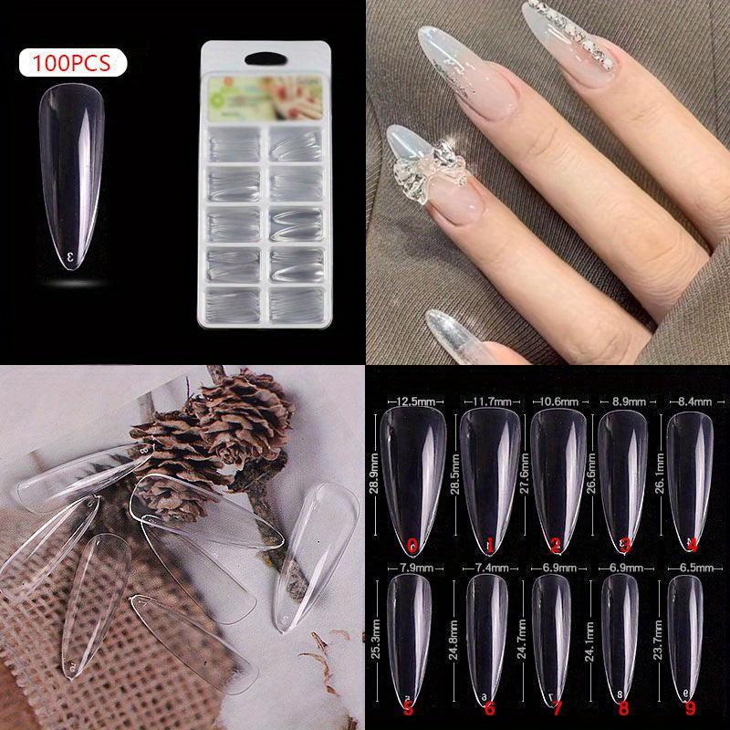 100PCS Nail Tips Natural French False Nails Acrylic Uv Gel Nail Art