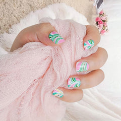 Press On Nails L 06 Summer Fresh Beijing Flower Set