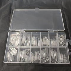 120pcs Soft Gel Nail Tips Half Matte Clear Almond Shaped For Nail Extension