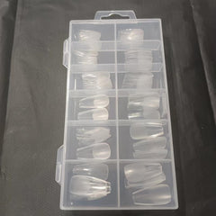120pcs Soft Gel Nail Tips Half Matte Clear Almond Shaped For Nail Extension