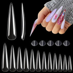 240pcs Clear Acrylic Nail Tips Pre-shaped False Nail Tips for Nail Extension