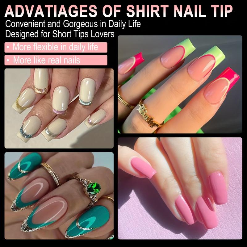 600 Soft Gel Half Matte Clear Acrylic Nail Tips for Nail Extension