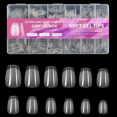 600 Soft Gel Half Matte Clear Acrylic Nail Tips for Nail Extension