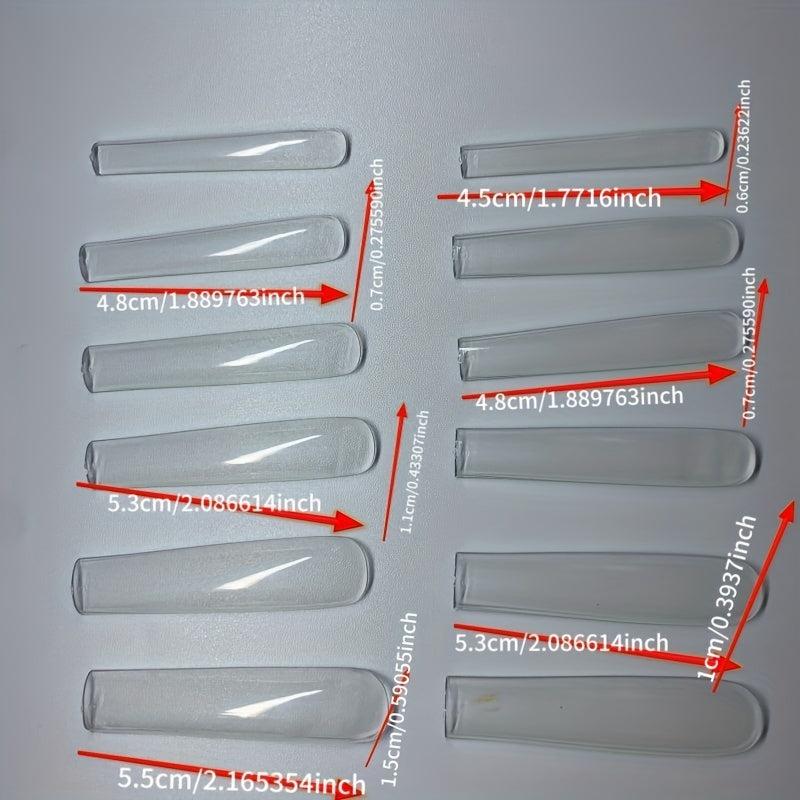 240pcs Clear Extra Long Square Gel Nail Tips