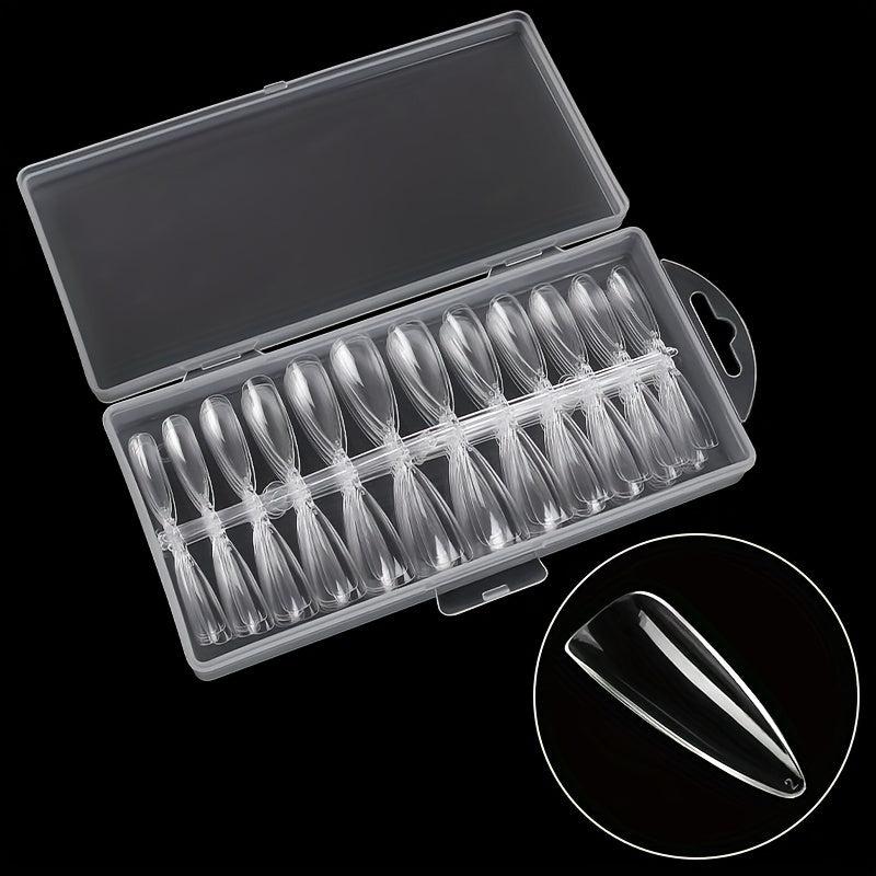 240pcs Long Stiletto Clear Acrylic Nail Tips