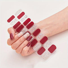 Glitter Nail Wraps Self Adhesive Nail Stickers for Nail Art
