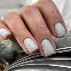 96 Pcs Summer Fresh Sea Gull Rhinestone Press On Nails
