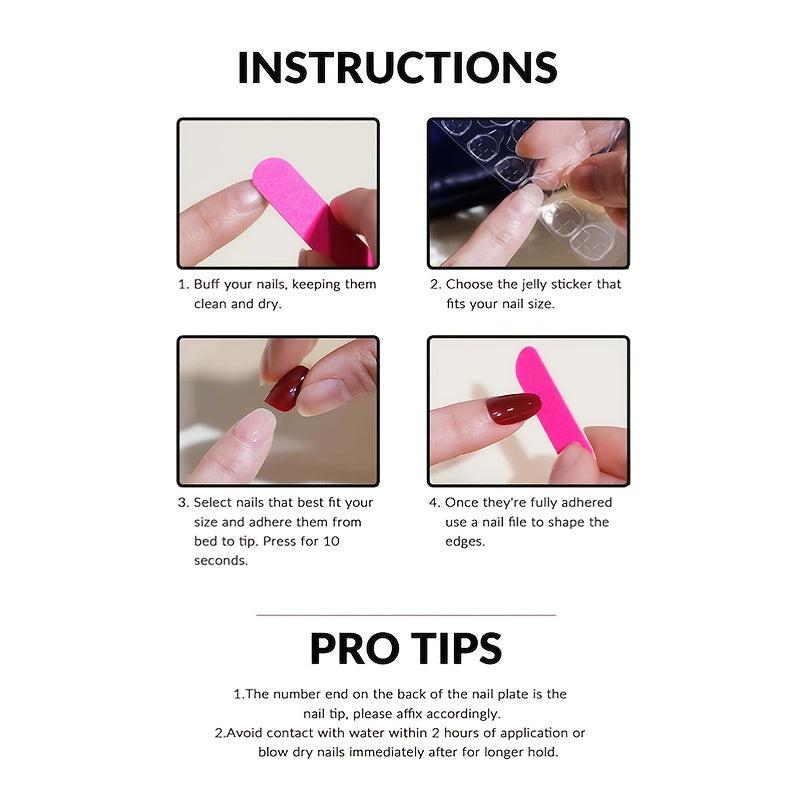 24 pcs Cow Print Press On Nails Medium Square False Nails