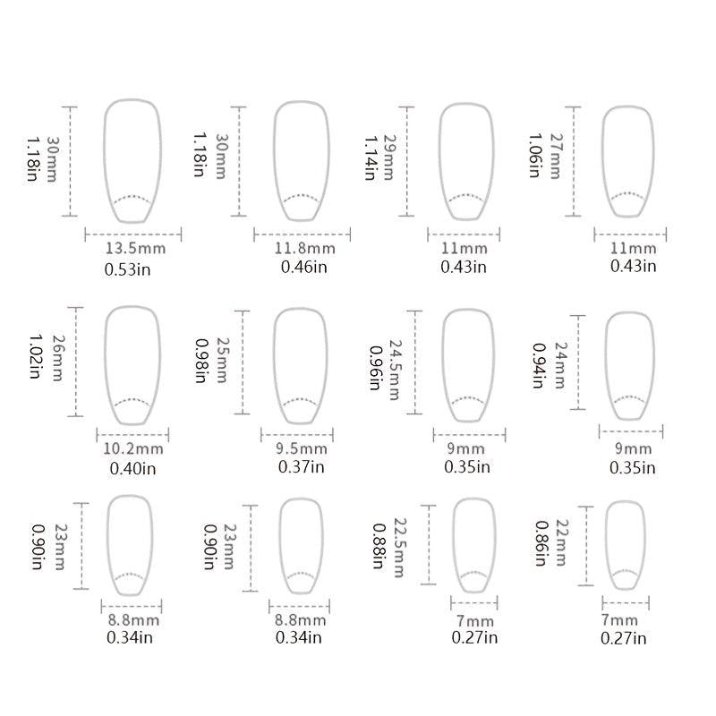 24 pcs Cow Print Press On Nails Medium Square False Nails