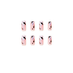 24 pcs Cow Print Press On Nails Medium Square False Nails