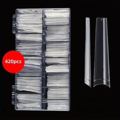 3XL Nail Tips No C Curve 420Pcs Box Straight ABS Nails XXXL Coffin Nail Tips
