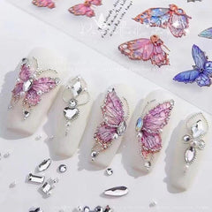 5D Embossed Butterfly Nail Art Stickers Self Adhesive Wing Decals