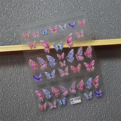 5D Embossed Butterfly Nail Art Stickers Self Adhesive Wing Decals