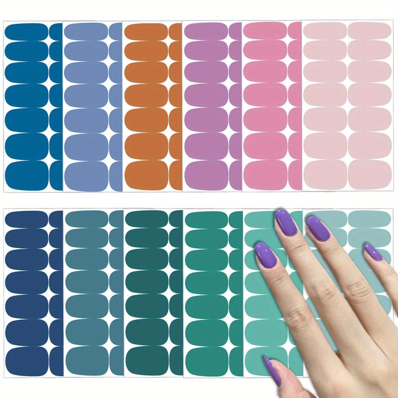 12 Sheets Self Adhesive Nail Decal Strips for DIY Nail