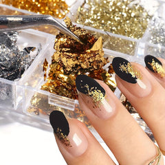 3D Holographic Nail Foil Flakes Glitter for Nail Art