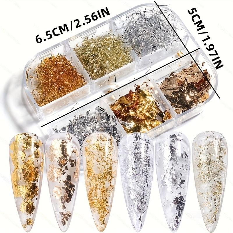 3D Holographic Nail Foil Flakes Glitter for Nail Art