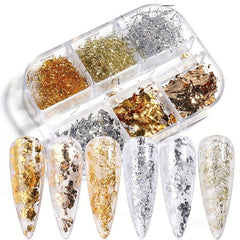 3D Holographic Nail Foil Flakes Glitter for Nail Art