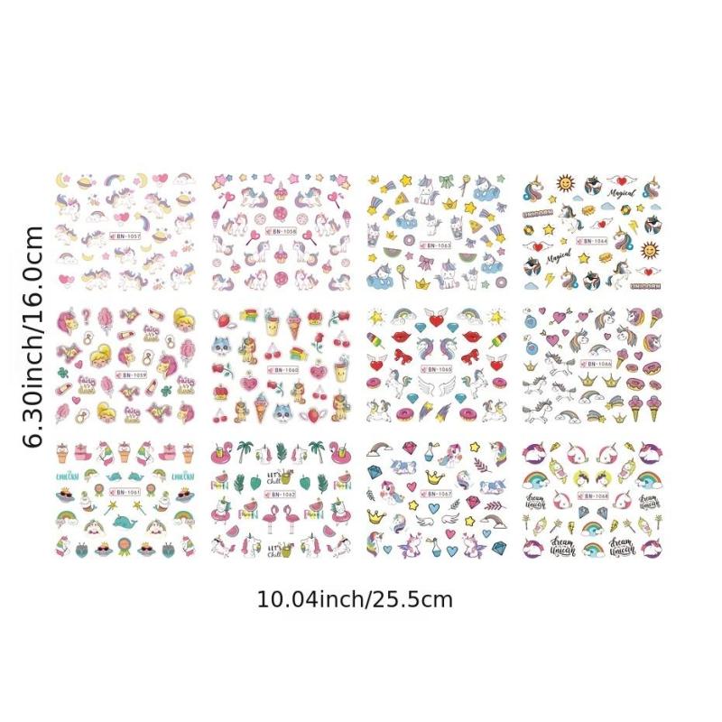 Unicorn Nail Stickers Decals Self Adhesive Nail Art Stickers