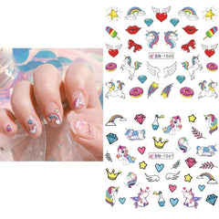 Unicorn Nail Stickers Decals Self Adhesive Nail Art Stickers