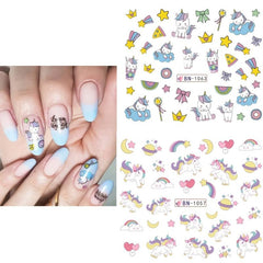 Unicorn Nail Stickers Decals Self Adhesive Nail Art Stickers