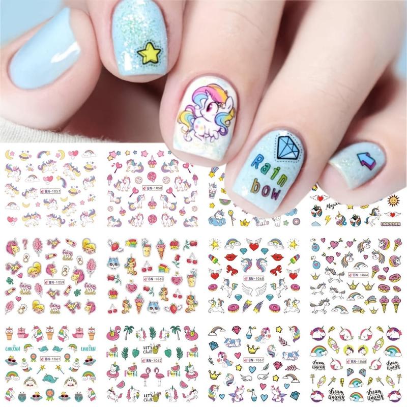 Unicorn Nail Stickers Decals Self Adhesive Nail Art Stickers