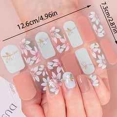 Colorful Flower Nail Polish Stickers Self Adhesive Manicure Kits