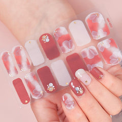 Colorful Flower Nail Polish Stickers Self Adhesive Manicure Kits