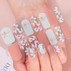 Colorful Flower Nail Polish Stickers Self Adhesive Manicure Kits