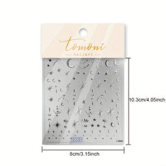 5D Moon Star Nail Art Stickers Decals Self Adhesive