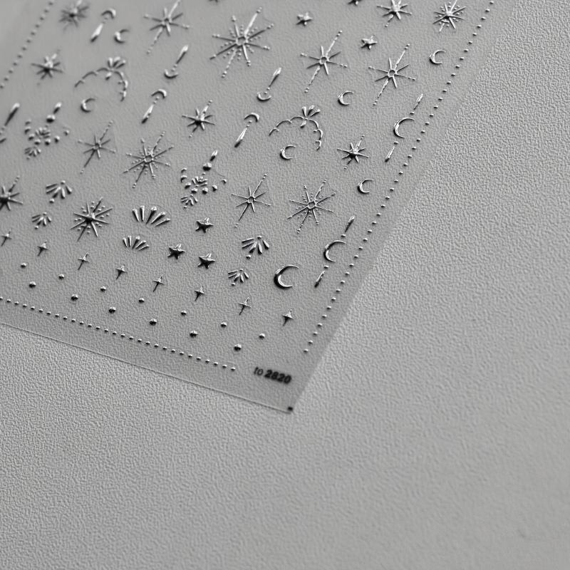 5D Moon Star Nail Art Stickers Decals Self Adhesive