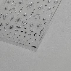 5D Moon Star Nail Art Stickers Decals Self Adhesive