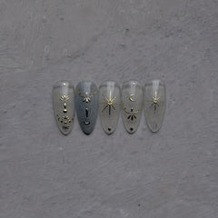 5D Moon Star Nail Art Stickers Decals Self Adhesive