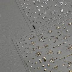 5D Moon Star Nail Art Stickers Decals Self Adhesive