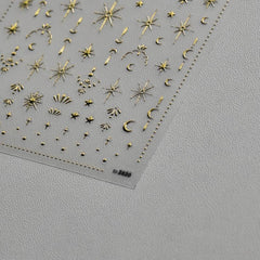 5D Moon Star Nail Art Stickers Decals Self Adhesive