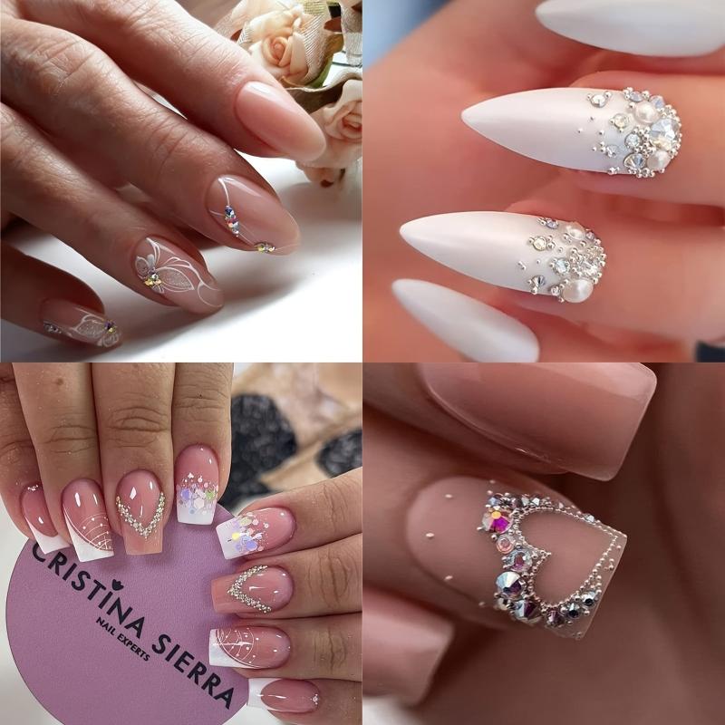 Flatback Nail Pearls Silver Half Round Nail Supplies