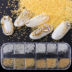 Flatback Nail Pearls Silver Half Round Nail Supplies