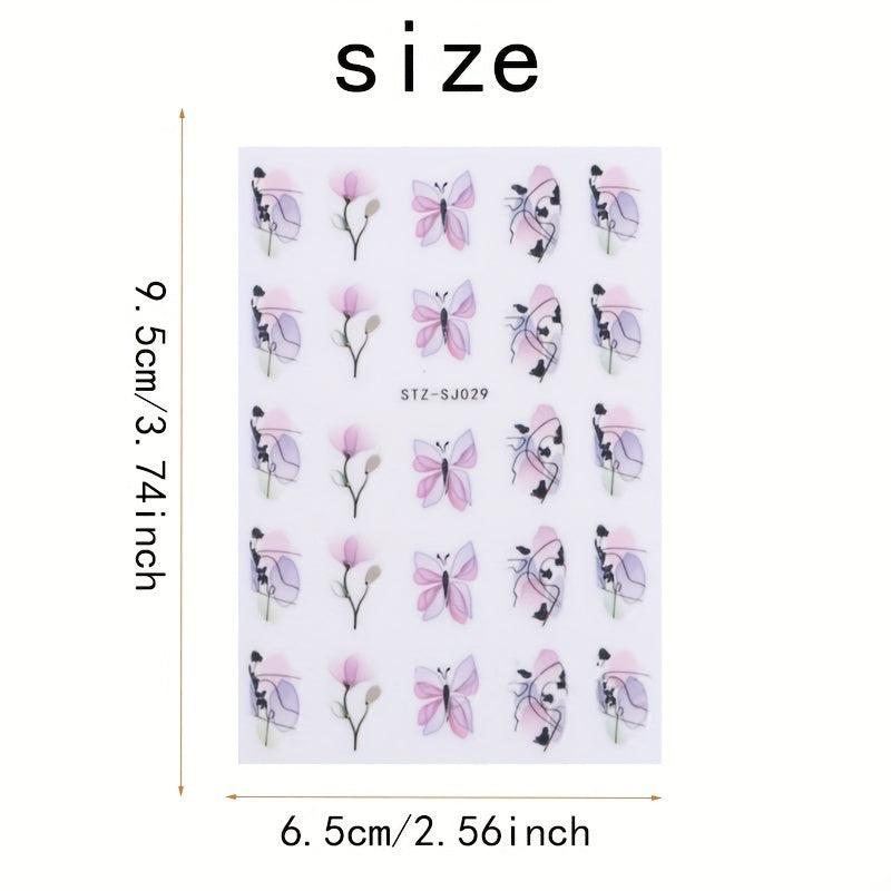 3D Butterfly Nail Art Stickers Self Adhesive Decals For DIY Or Salon