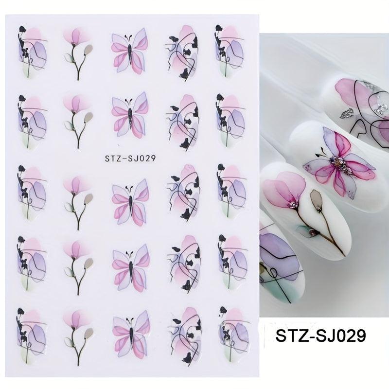 3D Butterfly Nail Art Stickers Self Adhesive Decals For DIY Or Salon