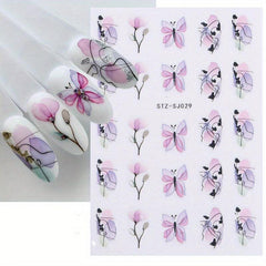 3D Butterfly Nail Art Stickers Self Adhesive Decals For DIY Or Salon