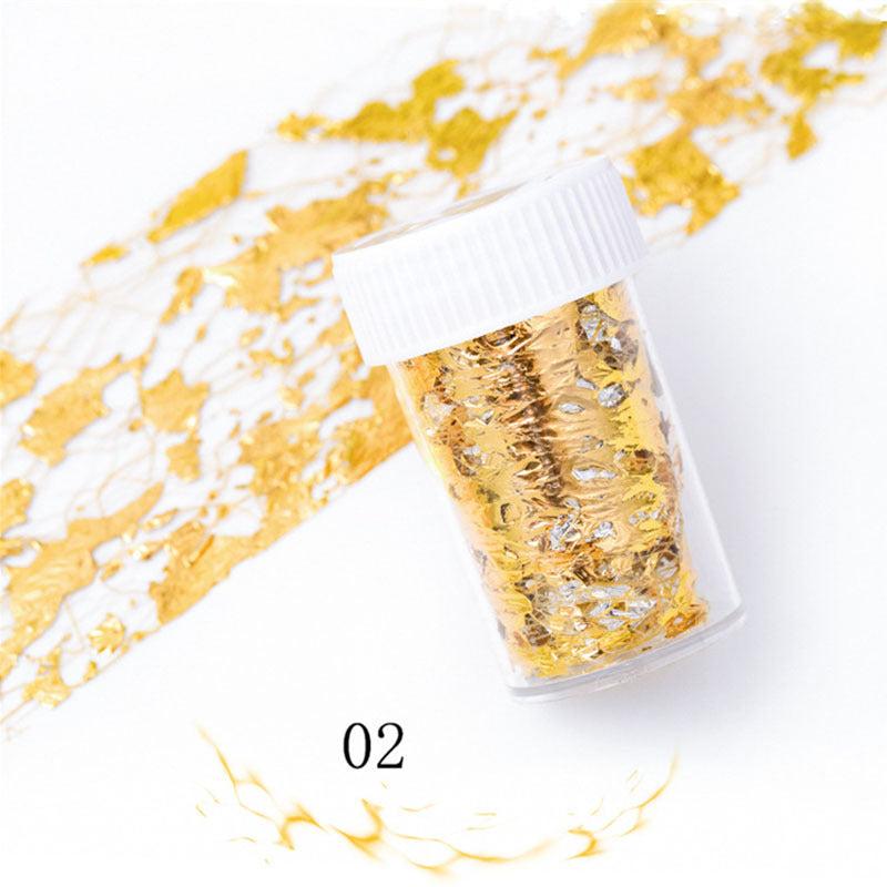 Golden Aluminum Nail Foils Stickers for Slider Manicure
