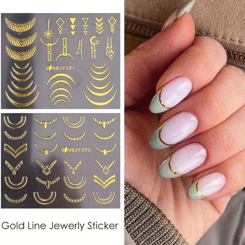 Gold Flower Nail Stickers 3D Self Adhesive - Large Flower Lace Nail Supplies