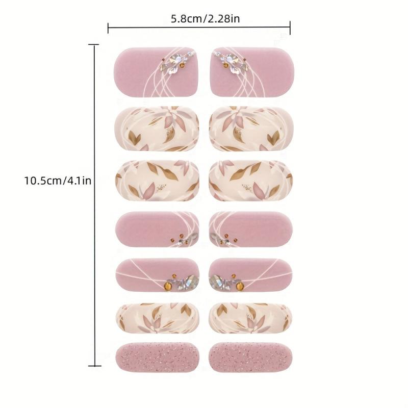 Glitter Gradient Marble Nail Polish Stickers with Glass Nail File