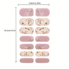 Glitter Gradient Marble Nail Polish Stickers with Glass Nail File