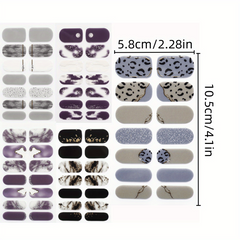 Glitter Gradient Marble Nail Polish Stickers with Glass Nail File