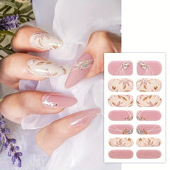 Glitter Gradient Marble Nail Polish Stickers with Glass Nail File