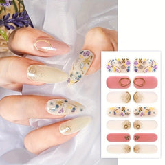 Glitter Gradient Marble Nail Polish Stickers with Glass Nail File