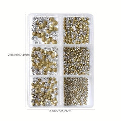 6 Grids Large Size Rhinestone Nail Decoration