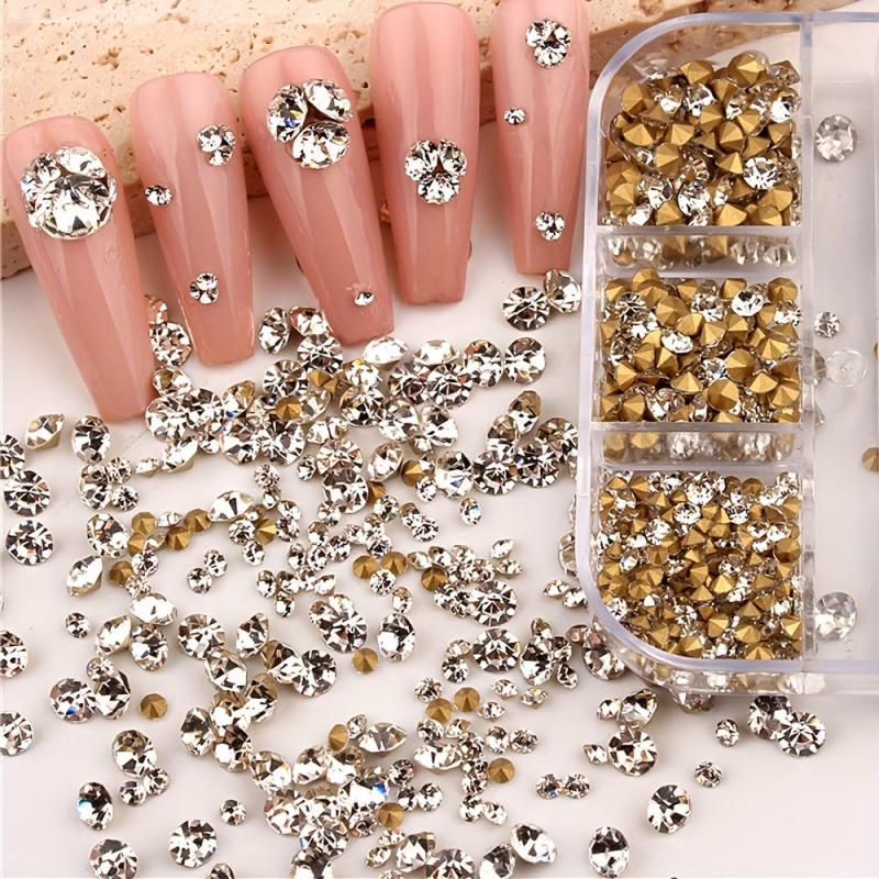 6 Grids Large Size Rhinestone Nail Decoration