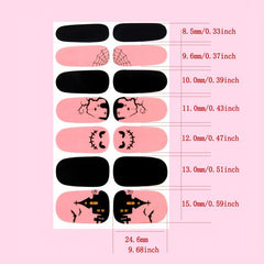 Halloween Nail Wraps Art Stickers Ghost Bat Spider Web Pattern